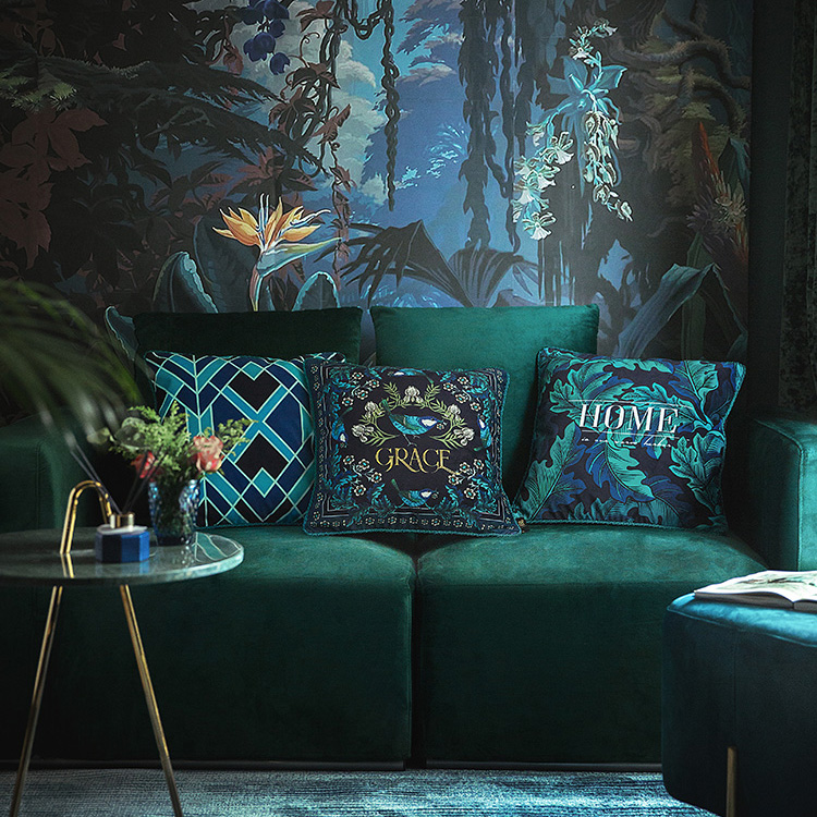 欧式复古花纹棉麻抱枕套腰枕汽车腰靠办公室靠背沙发飘窗靠垫靠枕