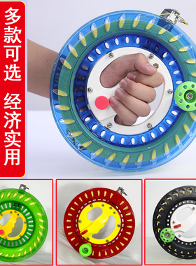 2022新款风筝轮盘潍坊风筝线轮盘放飞轮蓝色水晶风筝轮手握轮线轴