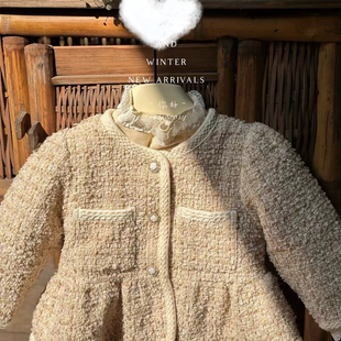 2025新款加厚洋气秋冬韩版女童童装的香风外套宝宝甜美上衣小香风