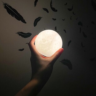 创意月球灯充电小夜灯拍拍灯语音床头灯卧室睡眠灯小台灯桌面摆件
