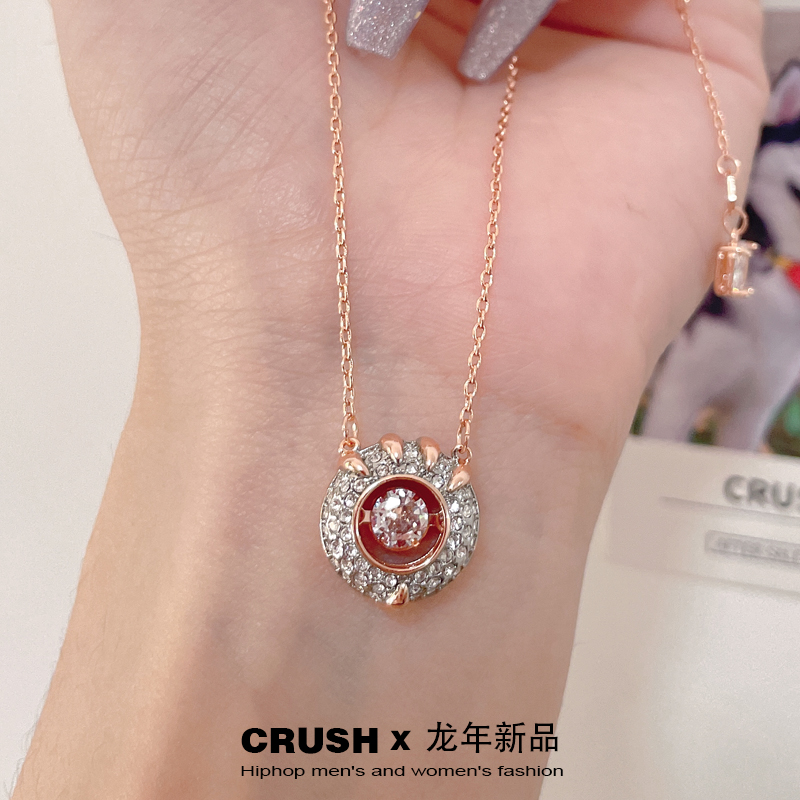 CRUSH锁骨链女跳动的心项链