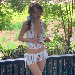 可愛甜美分體比基尼女款 海邊度假 性感純欲風(fēng)泳衣女高級感2025新款