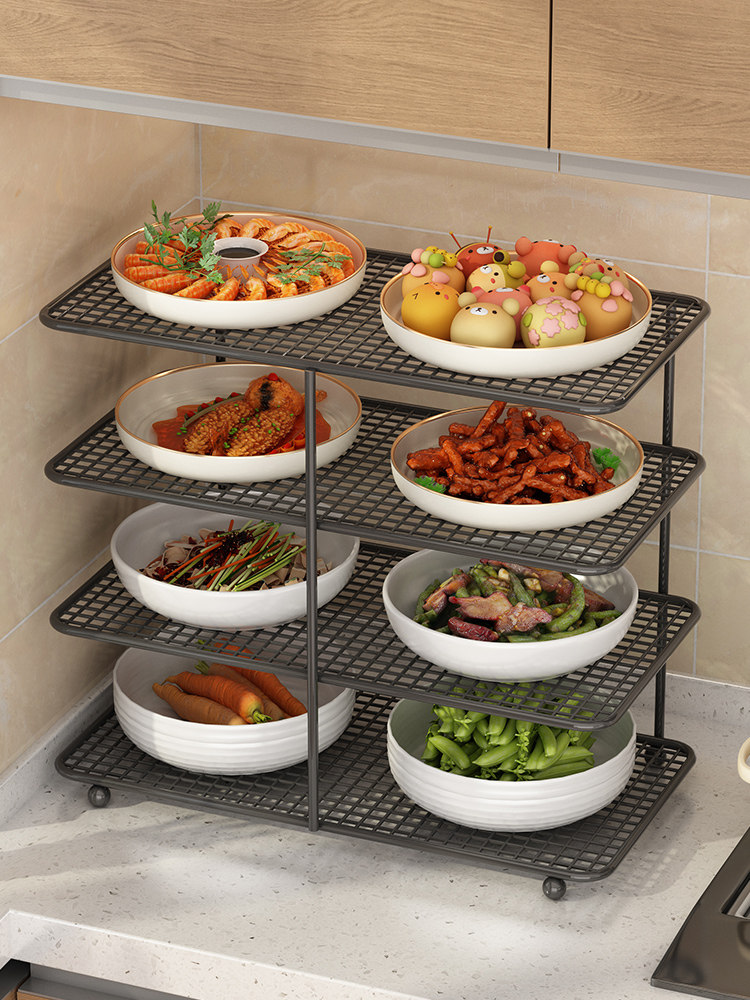 厨房置物架台面备菜架多层碗碟架放蔬菜架调料品多功能放置收纳架,厨房/烹饪用具,厨房置物架/置物柜/角架,淘宝优惠券,粉丝福利购,淘宝优惠卷