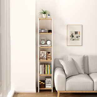 书架置物架落地靠墙书桌客厅窄书柜子简易卧室收纳小型多层省空间