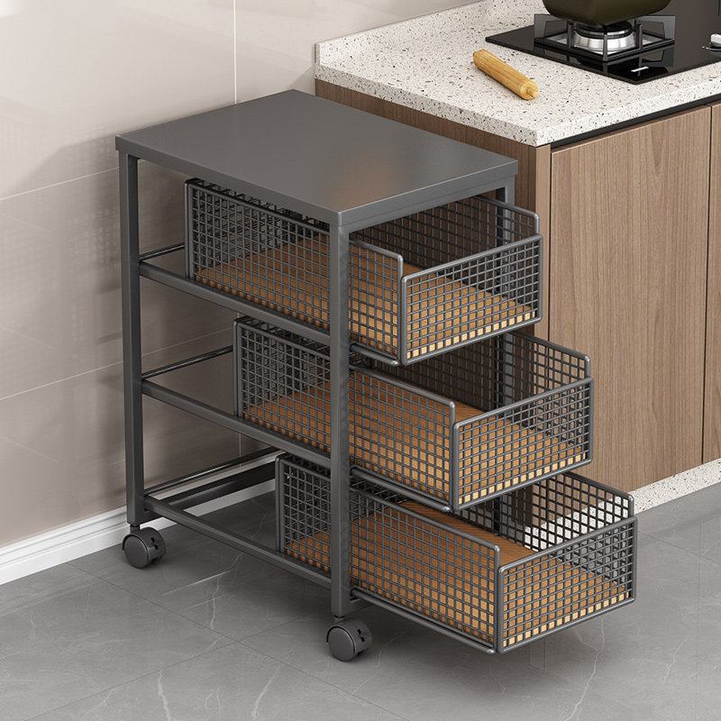 厨房置物架带轮小推车家用多功能置物架子多层抽拉果蔬菜篮收纳架,厨房/烹饪用具,果蔬置物架/篮/框,淘宝优惠券,粉丝福利购,淘宝优惠卷