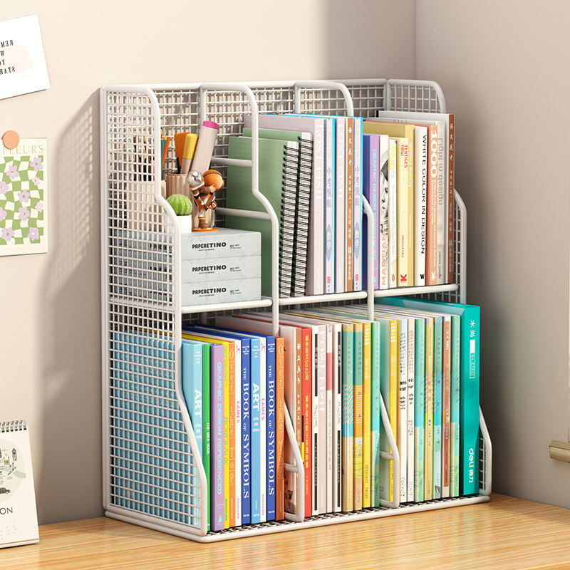 书架桌面学生书本收纳整理架阅读架简易桌上办公文件架书柜置物架