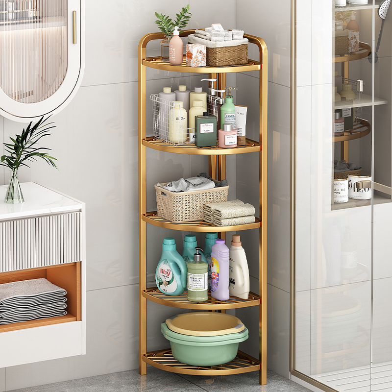 卫生间置物架浴室转角收纳架落地式多层三角架脸盆架厨房锅架收纳