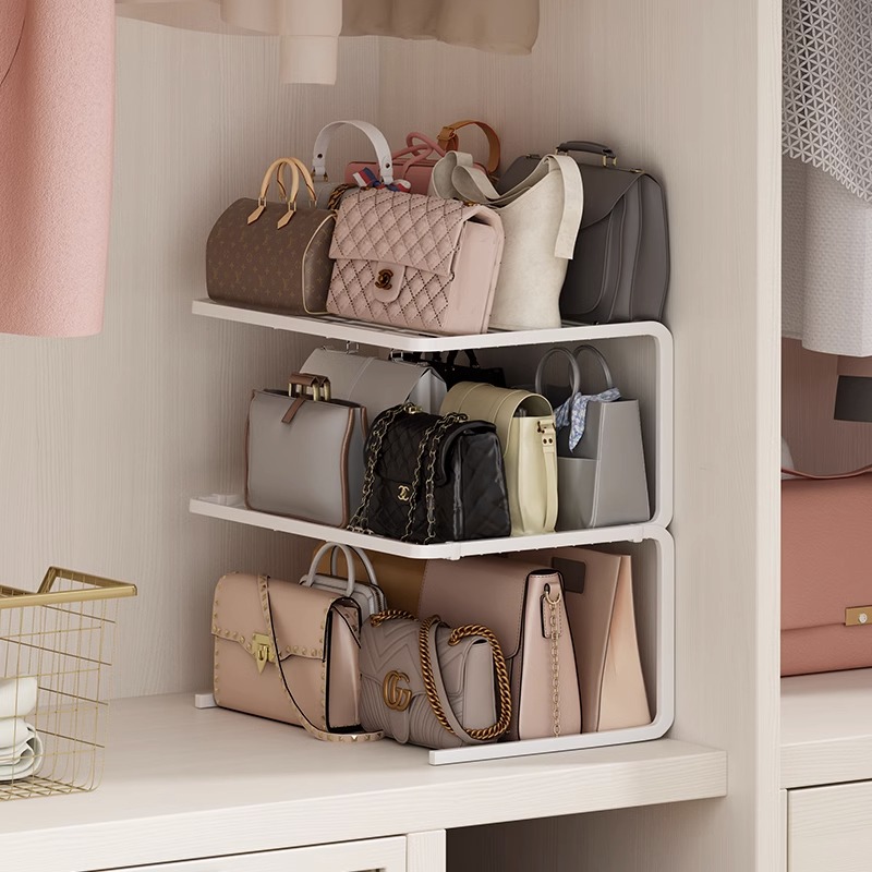 包包收纳神器衣柜多层置物架大容量分层收纳架橱柜内衣服放置架子