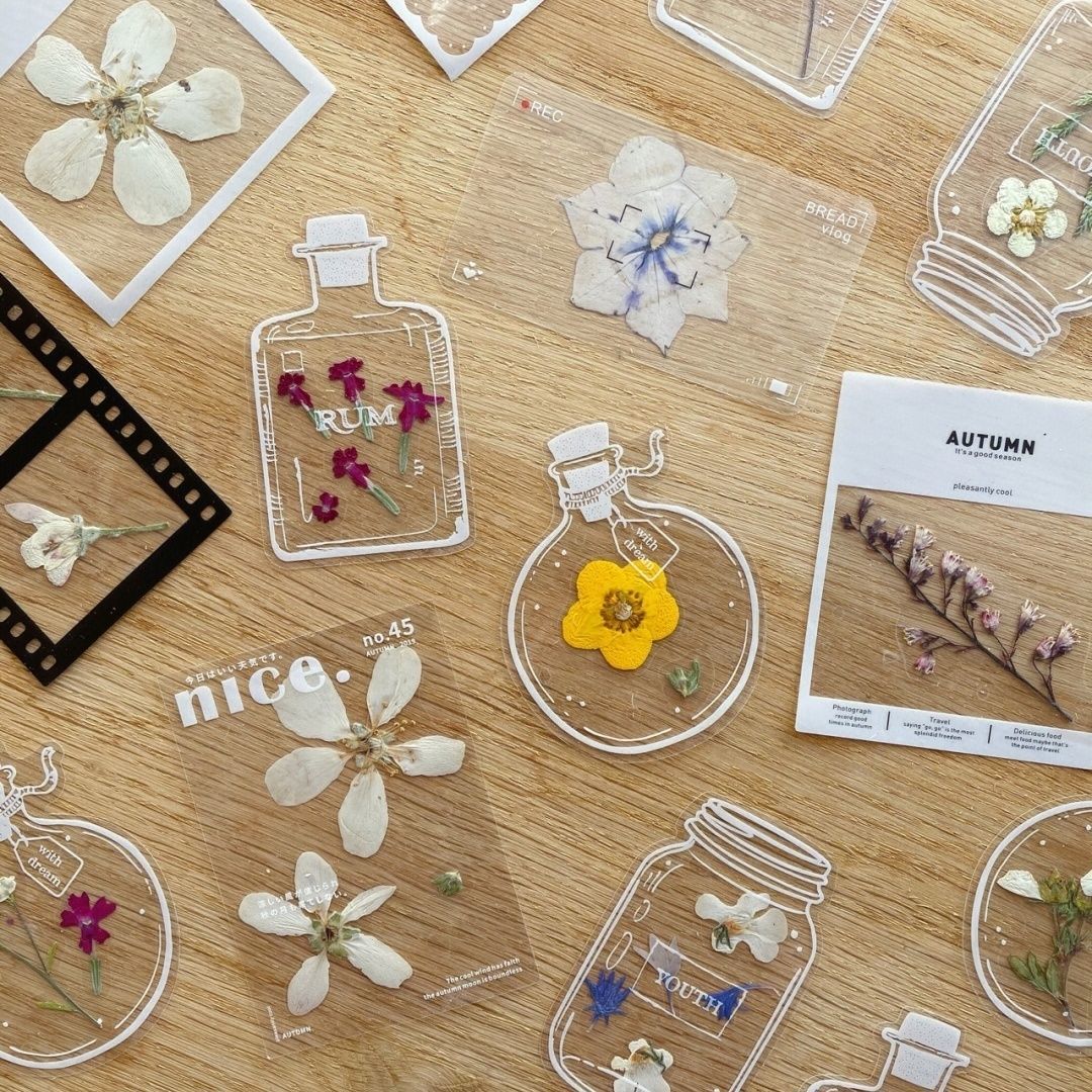 干花书签手工diy材料透明树叶标本塑封膜创意春天精美礼物实用