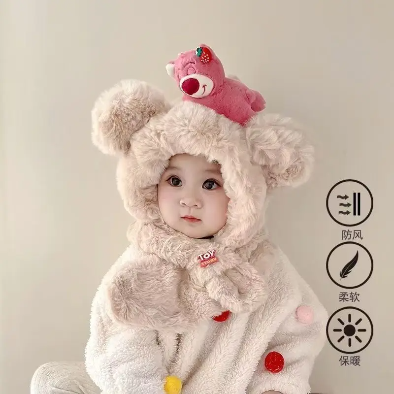 儿童帽子围巾一体护脖帽秋冬保暖男女童冬季护耳实用礼品