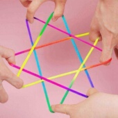 彩虹彩色编花绳经典 秋冬好物 翻花运动锻炼神器挑花专用工具