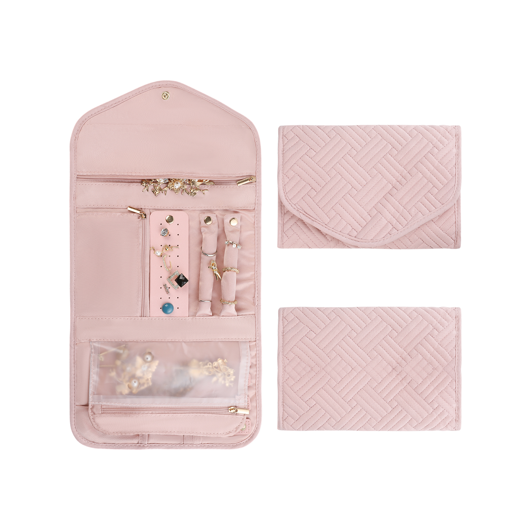 女生首饰品袋旅行折叠便携多功能珠宝收纳包项链耳饰时尚收纳袋