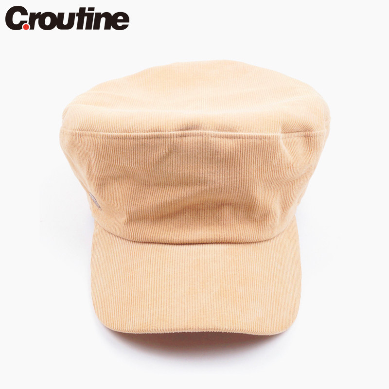 韩国时尚风保暖灯芯绒复古八角帽