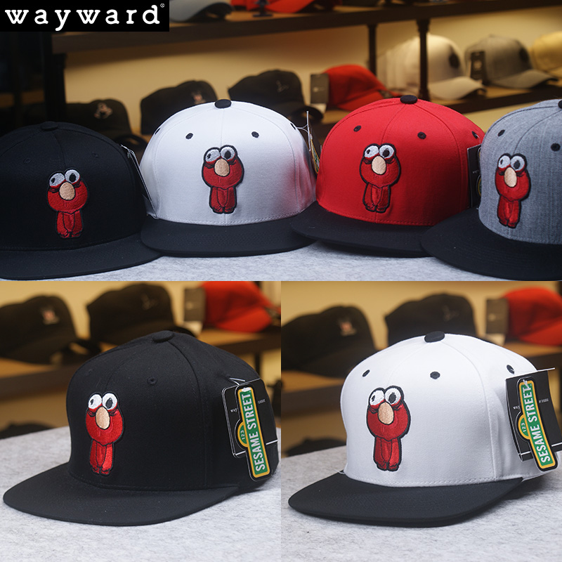 韩国品牌wayward刺绣嘻哈平沿帽