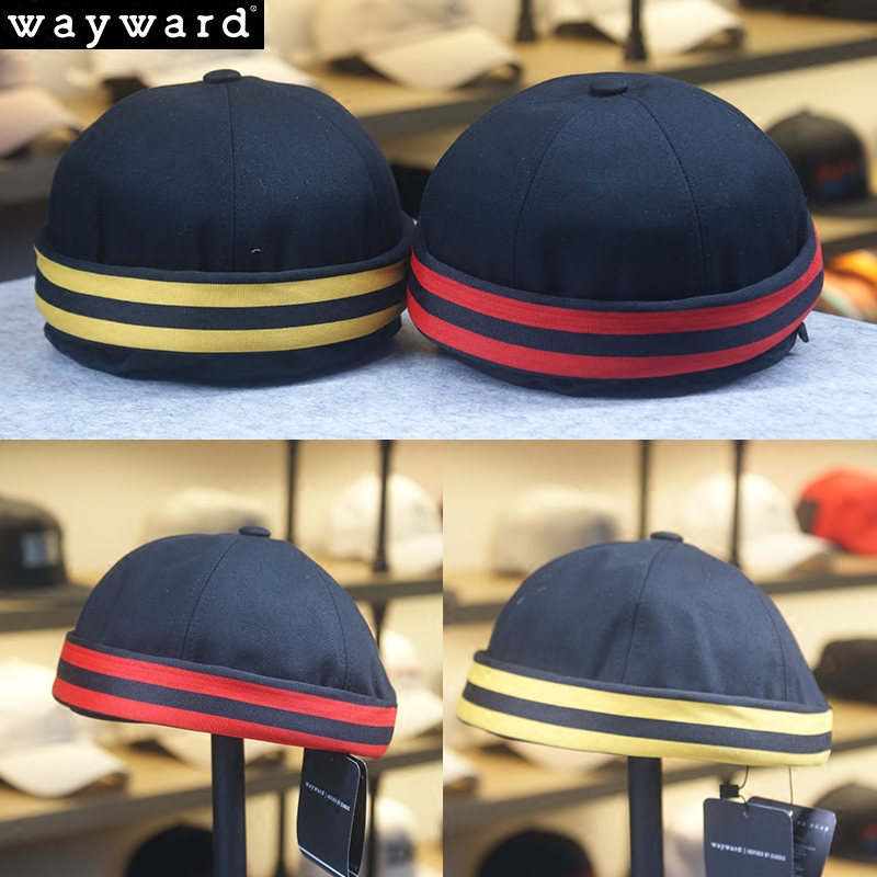 韩国保暖条纹纯棉地主帽