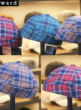 韩国品牌WAYWARD新品情侣学生秋冬时尚复古条纹撞色百搭瓜皮帽