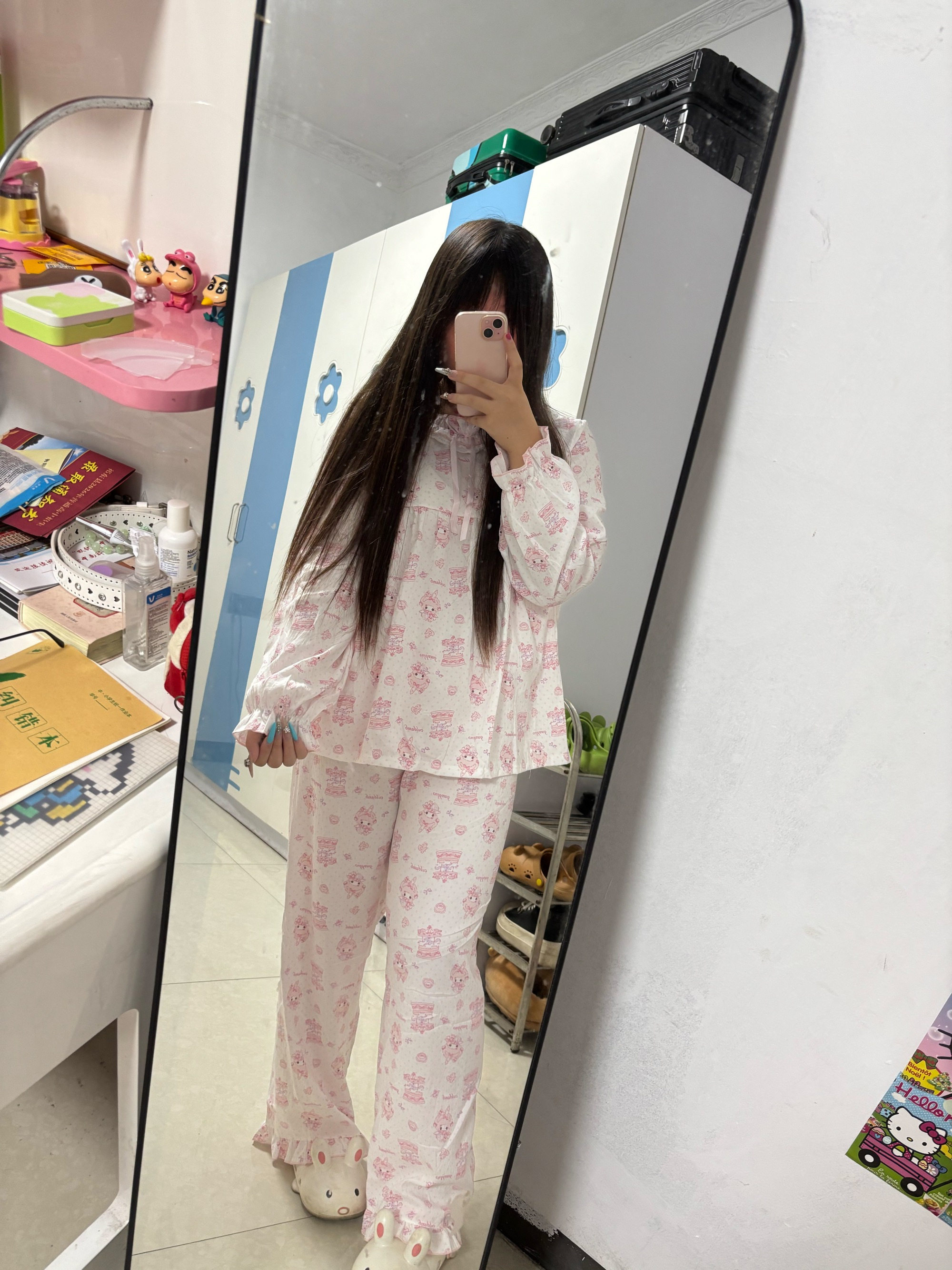 睡衣女2026春秋季新款睡衣女长袖长裤可爱卡通家居服套装可外穿