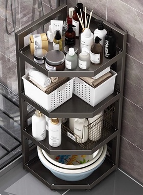 日本MJST浴室置物架洗手间落地置物架墙角多层杂物架卫生间三角架