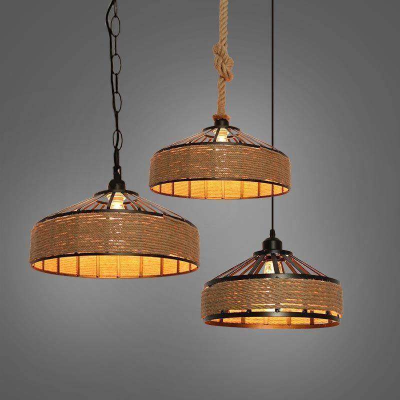 复古麻绳吊灯服装店咖啡厅酒吧台吊灯创意个性店铺装饰灯餐厅吊灯