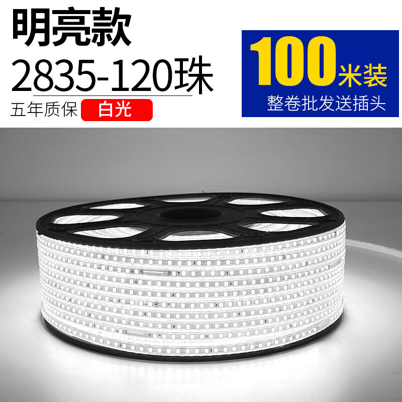 LED灯带220v户外防水地下室隧道工地亮化装饰照明白光灯条24V36V2