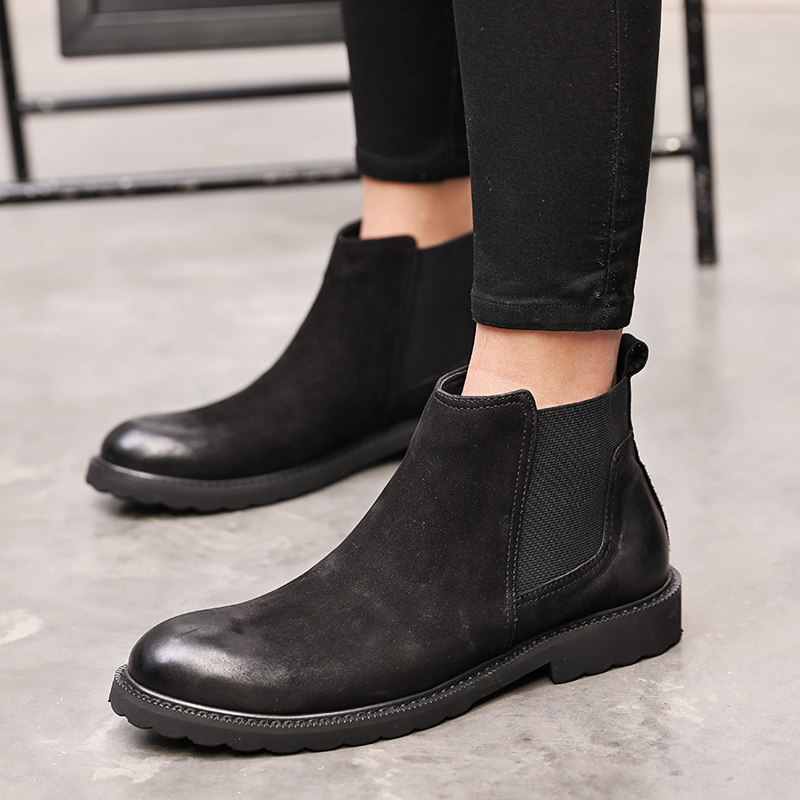 马丁靴男英伦风真皮复古切尔西靴男加绒保暖低帮短靴高帮男士皮靴