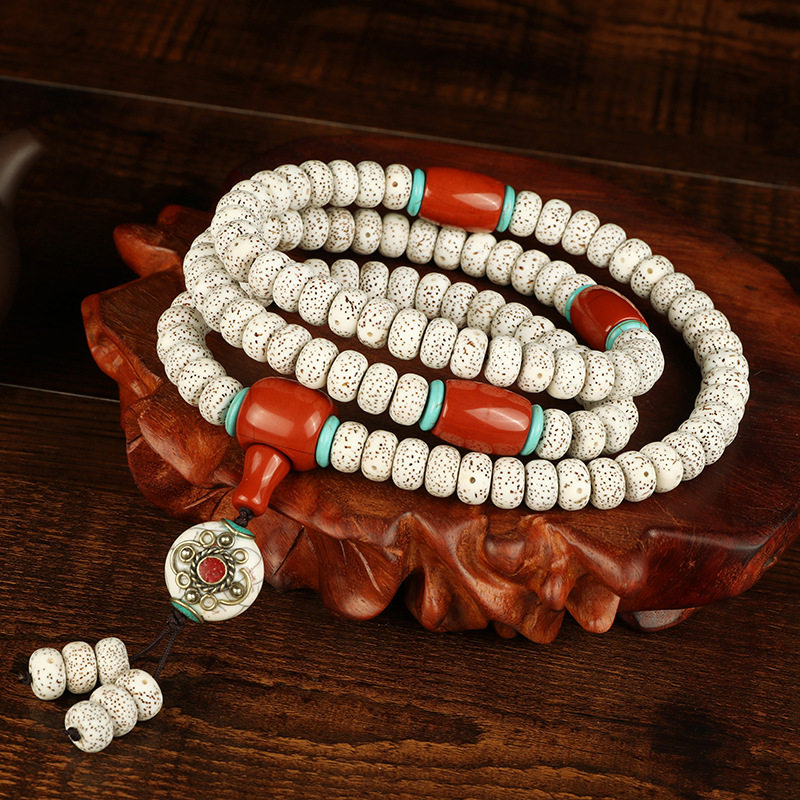 海菩提108佛珠手串天然菩提子念珠项链玛瑙文玩配饰