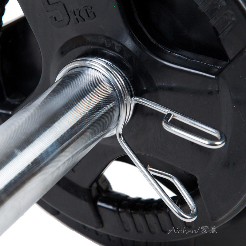 健身房原胶包铁三孔手抓片杠铃套装大孔杠铃奥杆深蹲家用健身器材