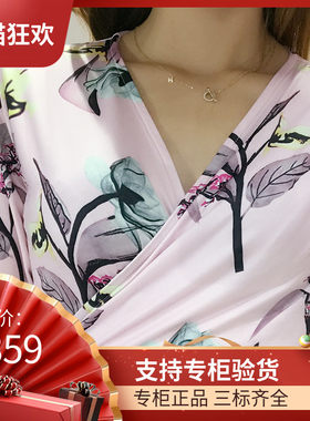 DI DVF裹身裙新款碎花海边度假V领高腰显瘦印花韩版连衣裙