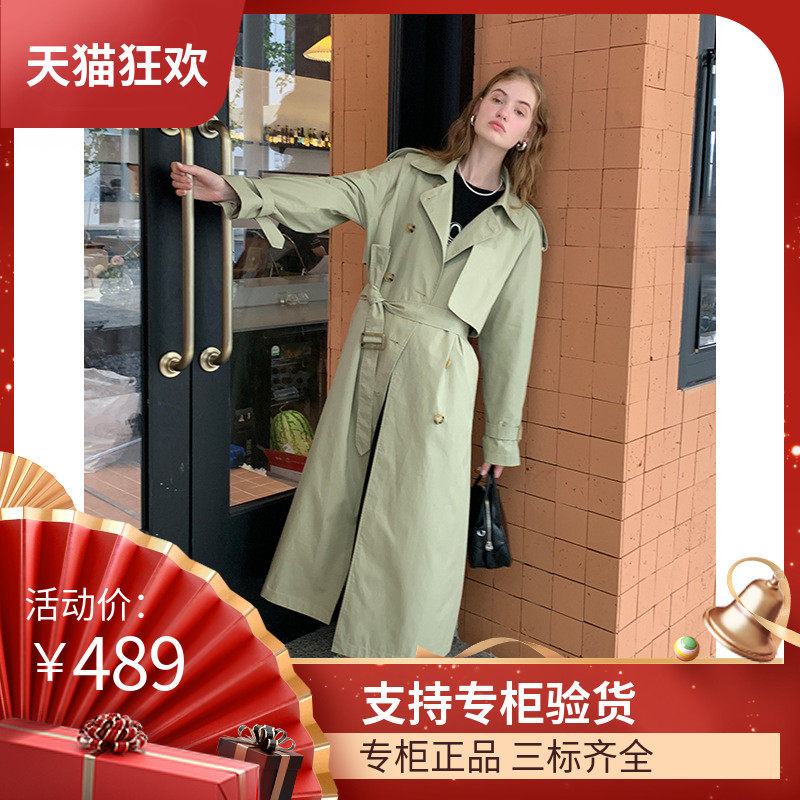 系带风衣外套休闲西装领