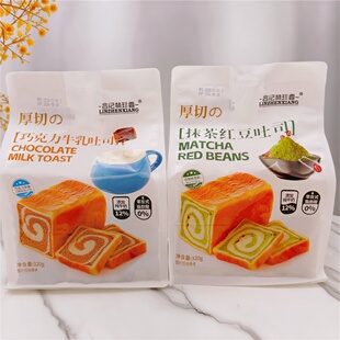 林珍香厚切吐司软面包320g巧克力抹茶红豆味早餐糕点代餐休闲食品