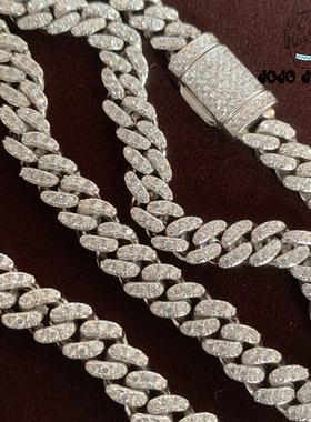 6mm古巴链欧美s925纯银镀白金