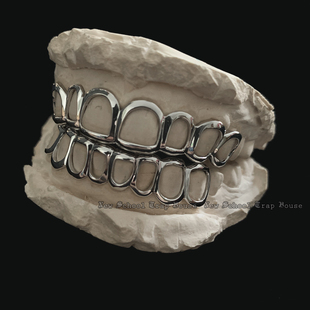 牙套定制白金开窗Grillz Customer jewelry嘻哈大金牙Hiphop