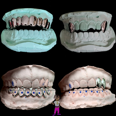 嘻哈大金牙光金牙套定制Grillz