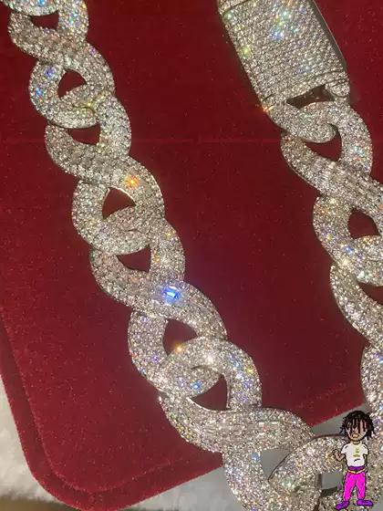 18mm Cuban Chain Unlimited 8-Character Chain Full of Diamonds Inlaid Cuban Necklace t Square Patchwork Accessories European and American Hip-Hop