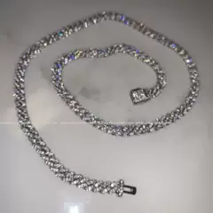6mm Cuban Link Chain Fine Cuban Chain Diamond-Shaped Clavicle Necklace Bracelet for Men and Women Hip-Hop Style Jewelry