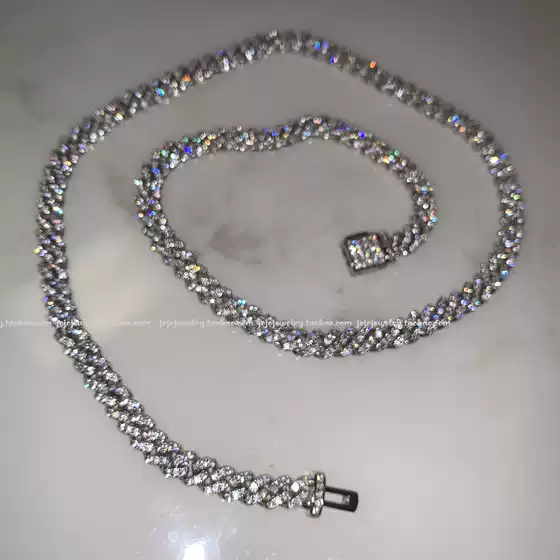 6mm Cuban Link Chain Fine Cuban Chain Diamond-Shaped Clavicle Necklace Bracelet for Men and Women Hip-Hop Style Jewelry