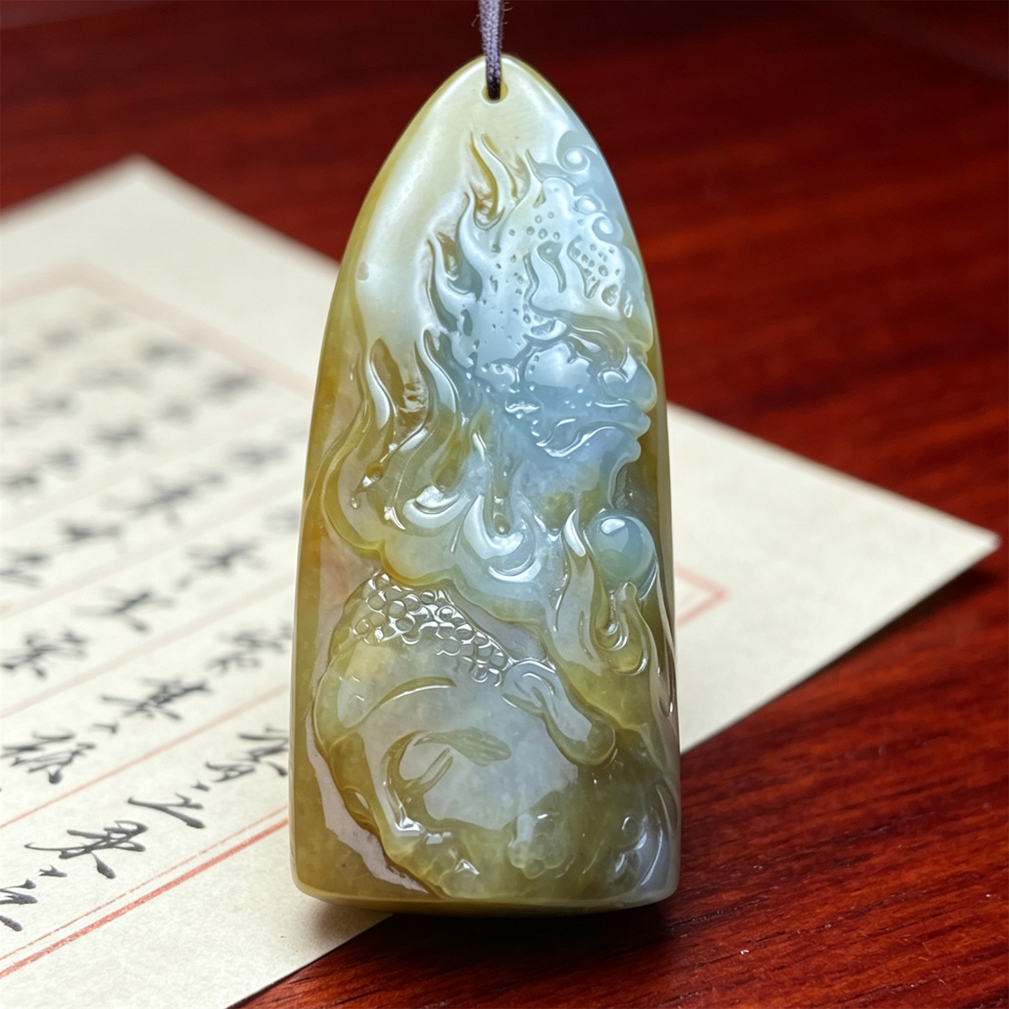 翠贵人冰糯老坑双彩黄翡佛公吊坠