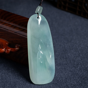 缅甸天然翡翠A货冰种晴水禅悟佛冰透挂件男女款 毛衣链平安玉吊坠