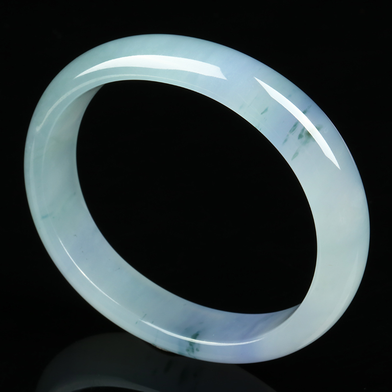 翠贵人缅甸天然翡翠A货冰种高档54.5圈口冰紫罗兰贵妃手镯玉镯子