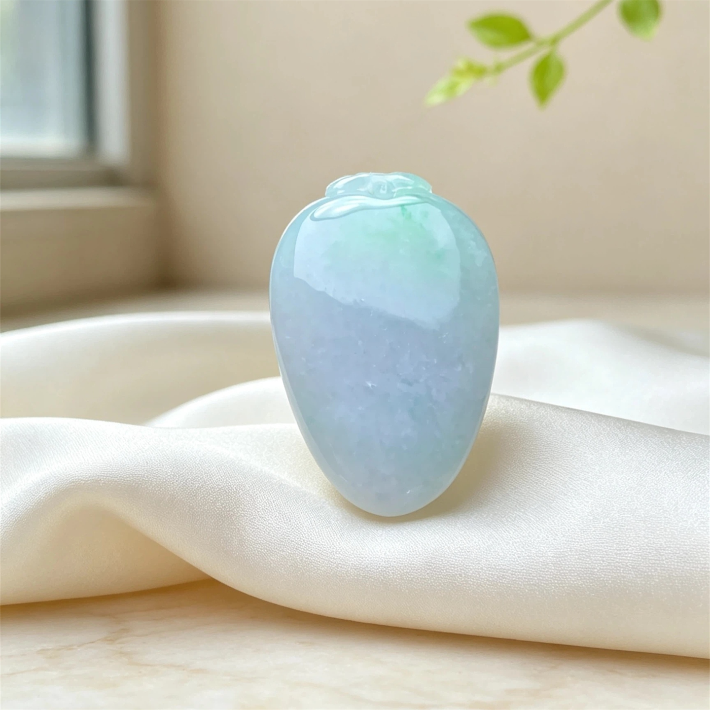 翠贵人冰糯种飘绿福瓜如意吊坠