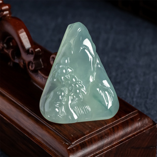 缅甸天然翡翠A货冰糯种老坑油绿灵猴献寿吊坠男女款猴牌翡翠挂件