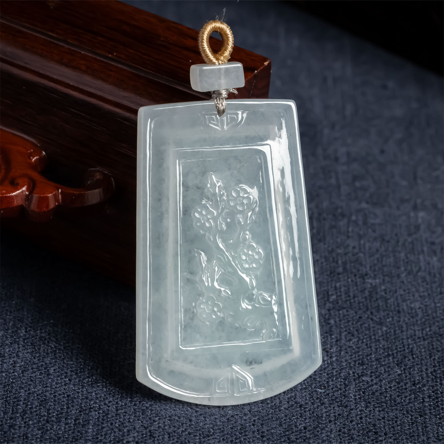 翠贵人冰种花开富贵无事牌吊坠