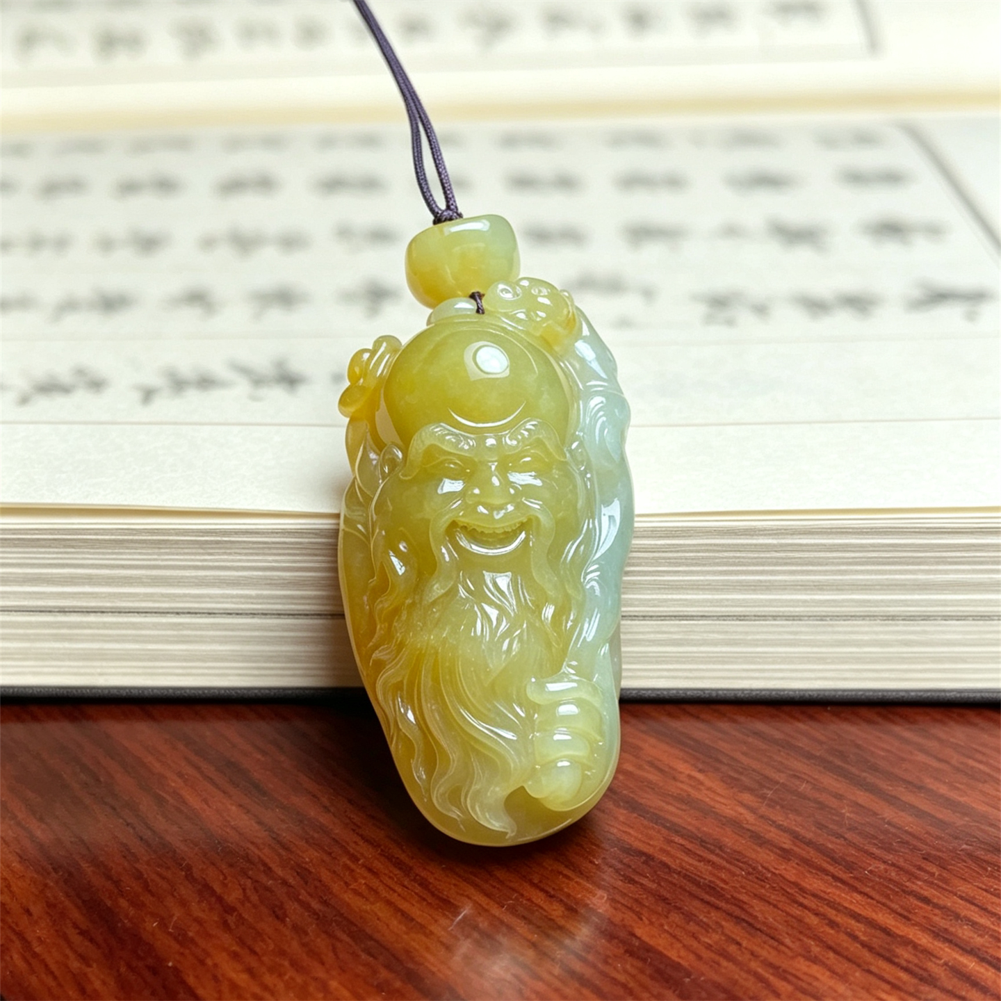 翠贵人冰糯种黄翡寿星吉祥如意