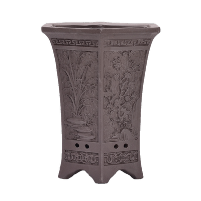 紫砂六方浮雕复古破损包赔