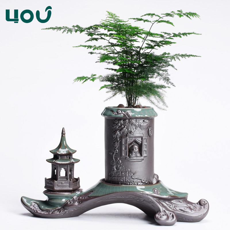 文竹专用盆哥窑花盆陶瓷新中式组合禅意盆景盆栽创意绿植小号造景,鲜花速递/花卉仿真/绿植园艺,花盆,淘宝优惠券,粉丝福利购,淘宝优惠卷