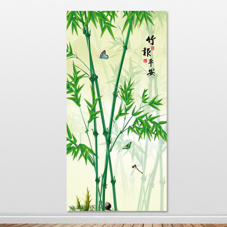 绿竹装饰画竹子自然风景竹林挂画竹报平安小清新节节高升贴墙画