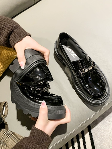 Весенняя обувь в английском стиле для кожаной обуви на платформе, универсальные лоферы, в британском стиле, мягкая подошва