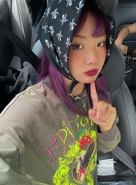 LOCAL ALIENS 海盗骷髅方巾丝巾头巾纯棉搭配神器