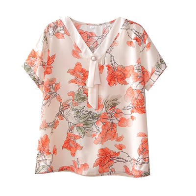 妈妈夏装气质雪纺套装