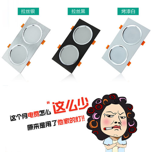 双头led商用走廊格栅射灯